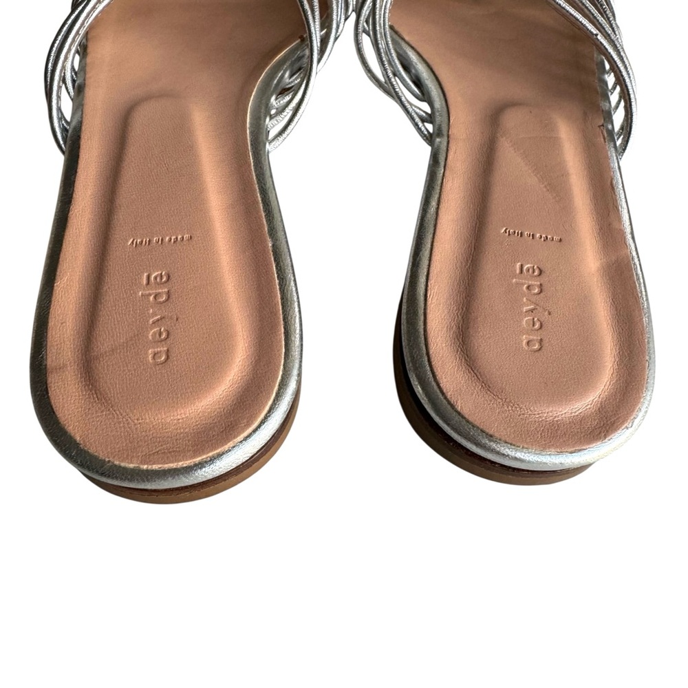 🆕 Aeyde Strappy Sandals Silver Leather - Picture 8 of 11